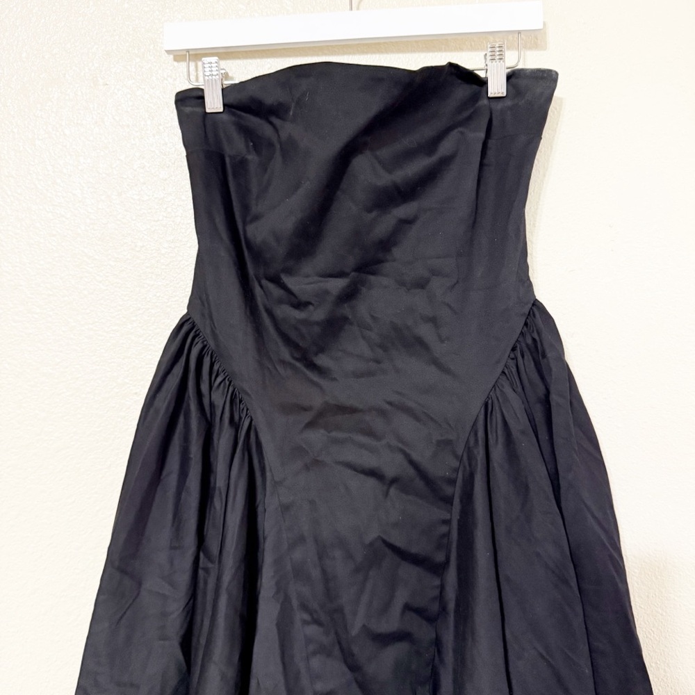 NWT Delfi Collective Imani Strapless Black Midi Cocktail Cotton Flare Dress - Picture 8 of 10
